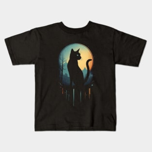 Cat Silhouette Kids T-Shirt